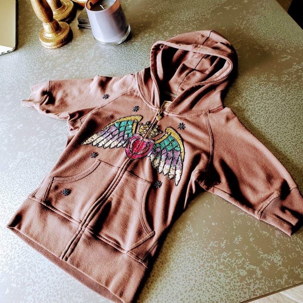 YAG Vintage - Brown w/ Heart Detail Hoodie - S